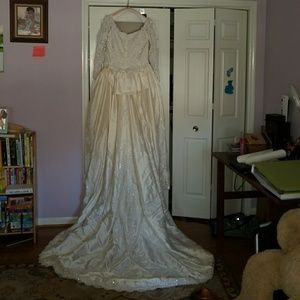 Wedding dress with vail